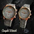 COUPLE WATCH EMPORIO ARMANI RUBBER CHAIN & PUSH BUTTON LOCK DECENT LOOKS (with free normal box).. 