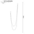 Men Suit Pin Long Chain Polished Coat Collar Pin. 