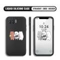 BILI for OPPO F17 Pro / A93 2020 / Reno4 F Back Cover Three Bare Bears and Cone Multicolor Liquid Silicone Phone Case Soft Square Lens Protection Phone Cases. 
