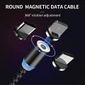 Magnetic Charging Cable Micro USB, Type C, Lighting iPhone Nylon Braided 1M-fast Magnetic charging Cable 3A Fast Charging Micro USB Type C Cable Magnetic Charger Cable-Original Magnetic Fast Charging Cable 3in 1 - Micro USB Android - Type C - Braided LED. 