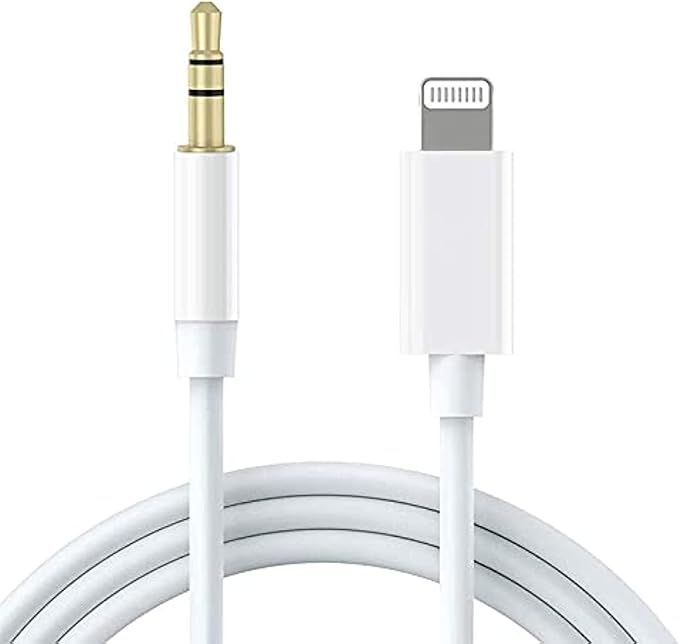 iPhone Aux Cable, Apple MFi Certified, Lightning to 3.5mm Aux Cable for Car, Compatible with iPhone 12 11 XS XR X 8 7 6, iPad, iPod for Car Stereo Headphones A R977 AUXX