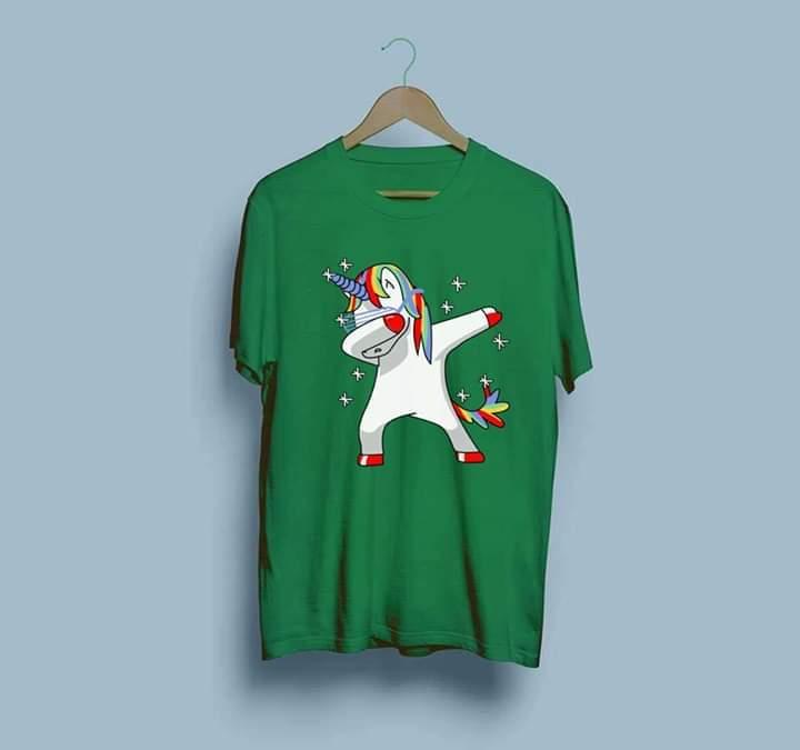 Dubbing%20Unicorn%20Half%20Sleeves%20T-Shirt%20For%20Women%20-%20Image%202