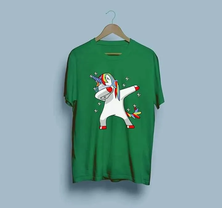 Dubbing%20Unicorn%20Half%20Sleeves%20T-Shirt%20For%20Women%20-%20Image%202