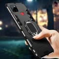Biruiqu For Realme C12 Soft TPU+Hard PC Black Panther Shockproof Slim Protective Case Cover with Kickstand. 