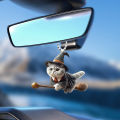 Stylish Cat Pendant Adorable Cat Car Mirror Hanging Ornament Cute Animal Acrylic Pendant with Lanyard for Car Interior Accessories Easy to Hang Super Cute Design Perfect for Cat Car Pendant. 