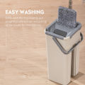2 in 1 Self-Wash Squeeze Dry Flat Mop Bucket 360° Hand-Free Wringing Floor Cleaner with Washable Microfiber Pads. 