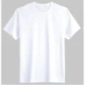 white plain basic round neck half sleeves T shirts for men's, women's & girls cotton fabric for summer wear. 