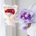 LED Lights Artificial Roses Elegant Girlfriend Blue Enchantress Flower Bouquet Organza Gift for Women Teacher's Day. 