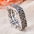 Promotion Jewelry Carving Pattern Square Design Retro Thai Sier Unisex Ring For Women Man Gifts Never Fade. 