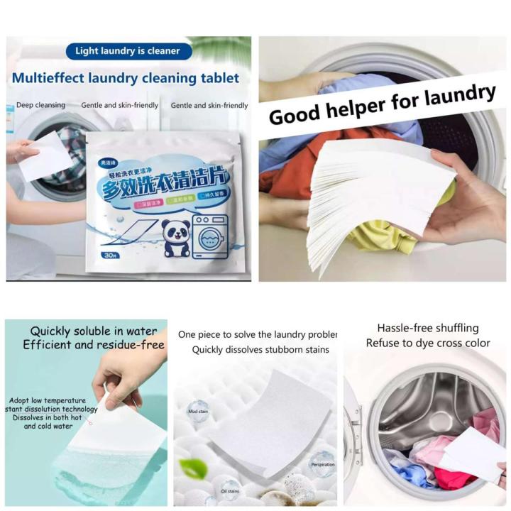 Pack of 1 (30 Sheets) Washing Machine Paper Sheet For Laundry No Harsh Ingredients No Damage Fresh Washing Paper Not Wasted