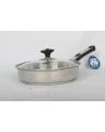 Alpha Stainless Steel 24cm Fry Pan - Encapsulated Double Bottom -Alpha Cookware Best Fry Pan for Cooking. 