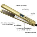Kipozi  1 inch Professional  Titanium Flat Iron Curling Iron Dual Voltage Hair Straightener Anti Frizz Digital Display (KIPIZO-137 Gold). 