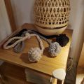 2 Pcs Cotton Rope Curtain Tiebacks Rope Knot Ball Decorative Tie- B. 