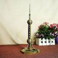 Shanghai Oriental Pearl TV Tower Statue - Antique Metallic Pearl Tower Statue Décor Figure Showpiece. 