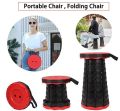 Portable Retractable Folding Stool, Telescoping Minimax Stool Seat Lightweight for Camping Fishing Hiking Indoor and Outdoor Travel. 