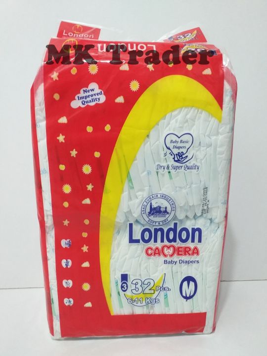 London%20Camera%20Baby%20Diapers%20(%20Size%203,%20M,%206%20to%2011%20Kg)%2032%20Pcs%20-%20Image%202