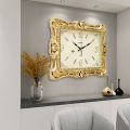 Hitco Square Antique Wall Clock - Unique Design Wall Clocks - Wall Clocks for Bedroom / Living Room / Decor - Square Clock Wall Stylish - Decorating Item - Golden Clock. 