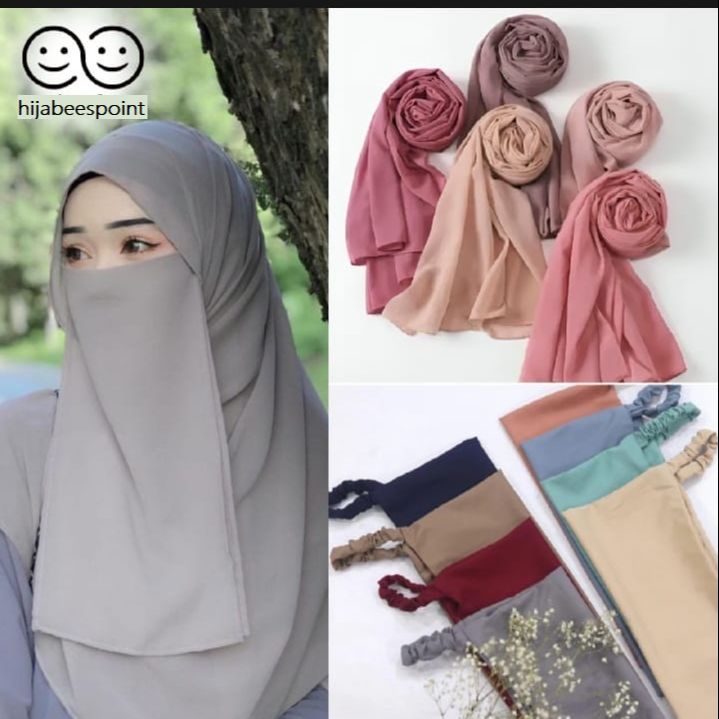 Hijabeespoint Colors Half Niqab Patti For Muslim Girls for Women & Girls (PACK OF 5)