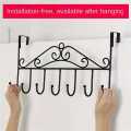"Over the Door Hanger - Rod Iron Space-Saving Organizer for Coats, Towels, Bags & Hats - Easy to Install, Heavy-Duty Door Hook for Bedroom, Bathroom, or Office - Fits Standard Doors - Multi-Purpose Hook Rack for Clothes & Accessories - No Drilling Require. 