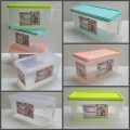 Home & Refrigerator Storage Box Transparent Sealed Rectangle Plastic Container with Lid and Handle By Golden Traders. 