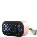Digital LED Alarm Clock Wireless Radio Bluetooth Speaker with USB Bedside Phone Laptop,Temperature/3 Dimmable LED Light/Mirror/Handsfree Calling for Bedroom (Rose Gold). 
