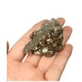 Natural Pyrite Chalcopyrite Mineral Crystal Gold Gemstone. 