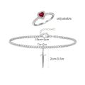 Adjustable Heart Ring Sword Bracelet – Stylish Charm Jewelry. 