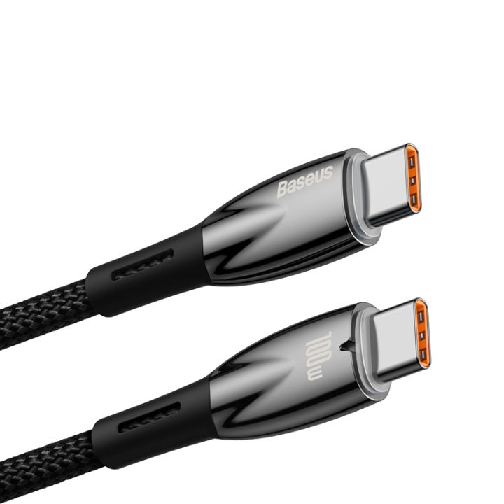 Baseus%20Type%20C%20to%20Type%20C%20PD%20Cable,%20100W%20Glimmer%20Series%20Fast%20Charging%20Data%20Cable%20%20For%20Mobile%20&%20Laptop%20-%20Image%203