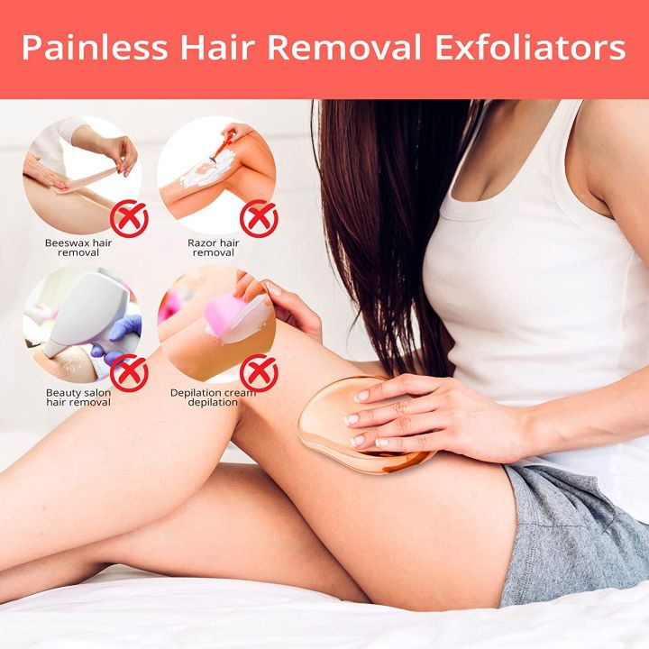 NEW Physical Hair Remover Stone Painless Epilator Reusable Depilation Tool for Leg Hand Crystal Hair Eraser Nanoglass Hair Removal Tool for Women and Men Washable Crystal Epilator Without Shaving for Smooth Skin Gifts