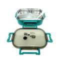ARSH- Stainless Steel Lunch Box with Spoon 3-Compartments SUS304 Vacuum Inner Compartments Lunch Box. 