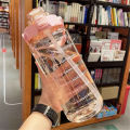 2L Water Bottle For Girls, Water Bottle For Gym, Boys, Home Use And Travel Water Bottle 2000ML Motivational Transparent Drinking Water Bottle With Straw, Beautiful Water Bottle For School For Girls And Boys, Fitness, Outdoor Sports, BPA Free Grade Plastic. 