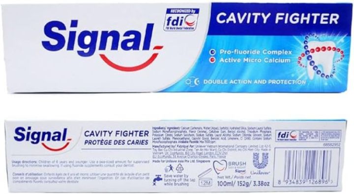 SIGNAL%20TOOTHPASTE%20ORIGINAL,%20WHITE%20Signal%20Cavity%20Fighter%20Double%20Action%20Protection%20Toothpaste%20-%20Image%203