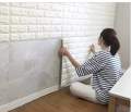 3d wallpaper fomic pack of 10 wall paper sheets / 3D Brick Wall Sticker Self-Adhesive Foam Wallpaper Panels / 3d wallpaper / self adhesive wall paper / wall panel for room. 
