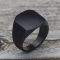 Stylish Black Punk Titanium Square Ring For Men. 