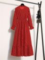 Sultan Stitched Stylish Polka Dots Panel Long Frock for Girls & Women – Casual & Party Wear Maxi Dress | Elegant Daily Wear Long Frock 2025. 
