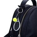 12 Pcs Tennis Racket Keychain Mini Keychain Fashionable Tennis Ball Split Ring Keychain for Sport Lovers Team. 