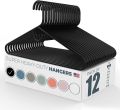 Hanger hanging stand- hijab hanger - towel hanger- kids hanger - cloth hanging stand -clothes hangers - drying stand - Plastic Hanger - cloth stand - Door hanger - new clothing stand Holder Large Pack of 12 (Random Designs and black color  Colors))-. 