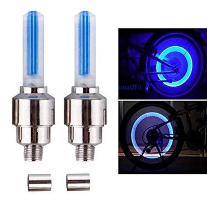 Cycle Bike Car Tyre Valve Cap Motion Running Sensor Activated Wheel Spokes Led Light - 2 Pcs