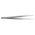 QUANBU Fine Point Silver Tone Pointy Straight Tweezers 4 1/2". 