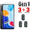 Redmy note 11 4G Glass 6in1 Camera Lens Screen Protector For Xiaomi Redmi Note 11 s Not 11s note11 phone Protect Tempered Glass. 