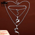 Fashion Necklace Heart Shape Pendant Couple Matching Necklace. 