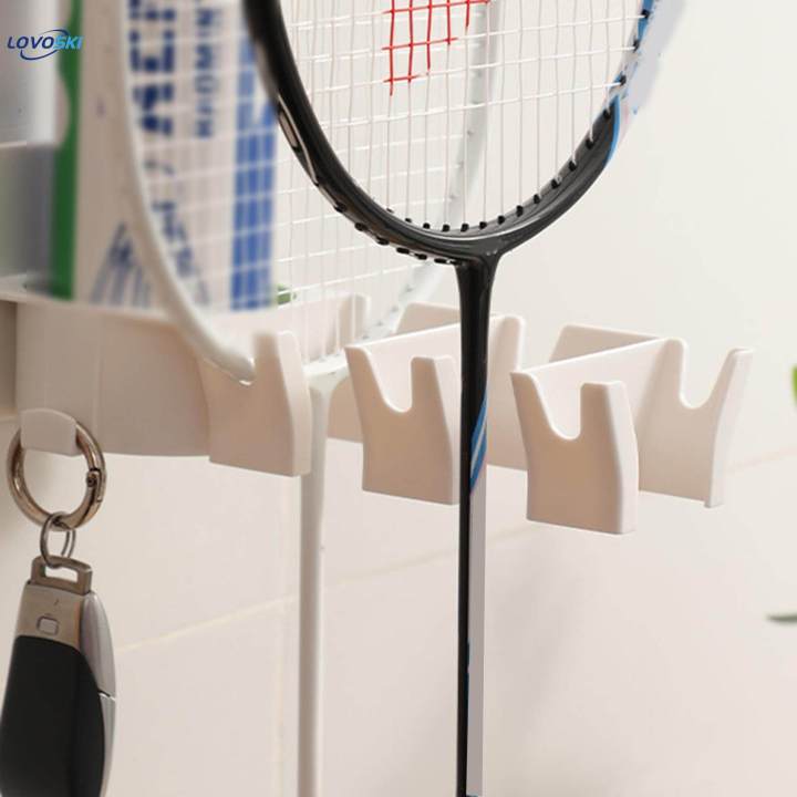 Generic Tennis Racket Storage Rack Table Tennis Racket Holder Wall Mount Practical Multipurpose Racket ...