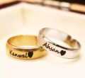 CUSTOMIZED SINGLE NAME RING THREE COLORS AVAILABLE GOLDEN,SILVER,BLACK (PERFECT GIFT TO SEND YOUR WIFE , HUSBAND , FIANCE OR ANY ONE). 