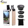 360 Degree Rotate Shark Tail Shape Clip Wide Angle Macro Fisheye Lens 3 in 1 Cell Phone Camera Lens Kit for Mobile Phones iphone-SHYJT001. 