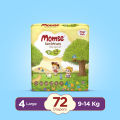 Momse Diapers Mega L Size 4 -  72 PCs - 9 -14 Kg with Free Wipes. 