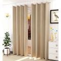 Beige Jute Window Curtains Set of 2 Panels. 