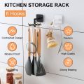 360 Degrees Self-Adhesive Hook Kitchen Bathroom Storage Hanger Wall Hanging Cabinet Shelf Rotating Folding Hooks Foldable Rotatable Mounted Organizer Holder Moisture Proof Swivel Seamless Hangers Mount Adhesive Strong Bearing Manual Detachable. 