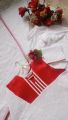 Stitched chicken kari cotton 3 pcs suit whit red samose stylish design. 