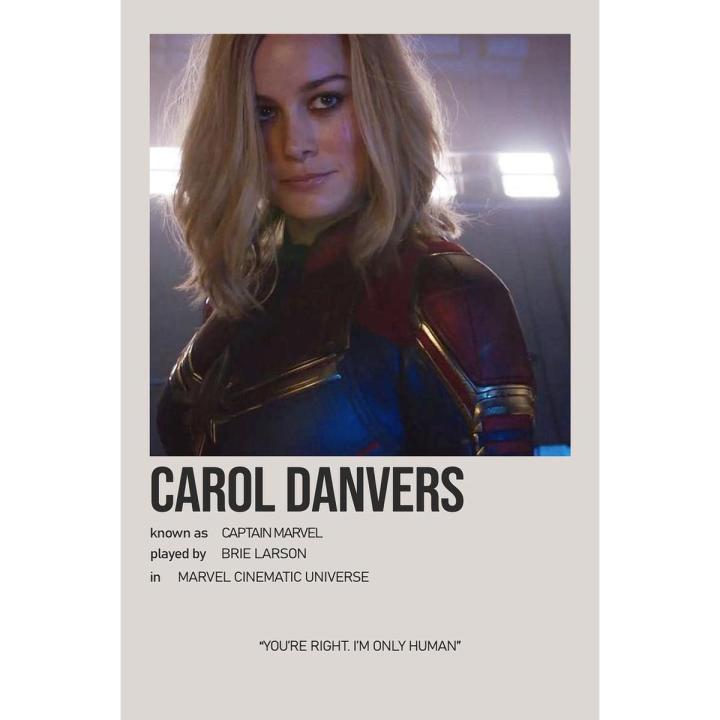 Captain Marvel Carol Danvers The Avengers by the Marvel MCU 2.0 Multiverse Fan Posters Vinyl Paper Quotes Vintage Posters Home Room Art Painting Wall Poster