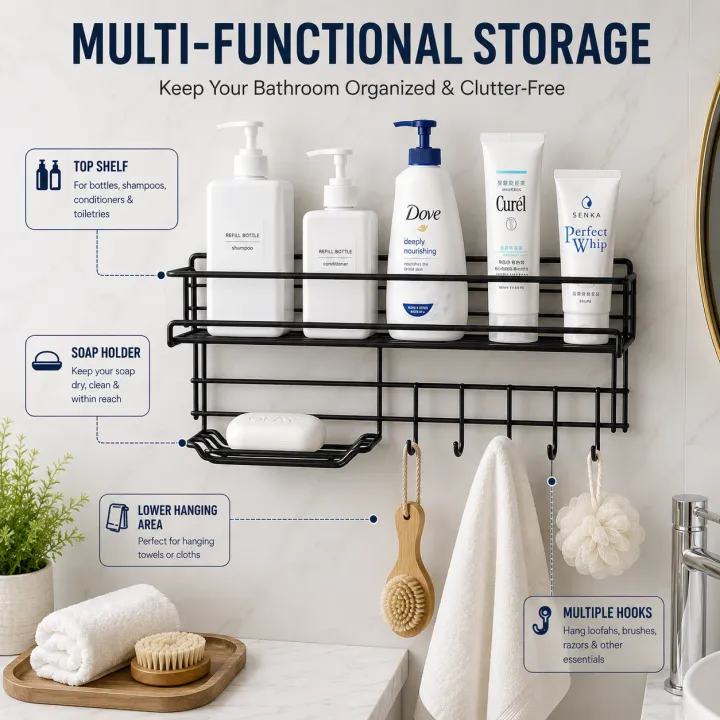 Bathroom%20Storage%20Shelf%20With%20hooks%20and%20Soap%20Dish%20Easy%20Mount%20Shower%20Shampoo%20Rack%20Holder%20washroom%20Basket%20No%20Drilling,%20Design%20for%20Bathroom%20Bedroom%20Living%20Room%20and%20Kitchen%20Organizer%20shelf%20-%20Image%207